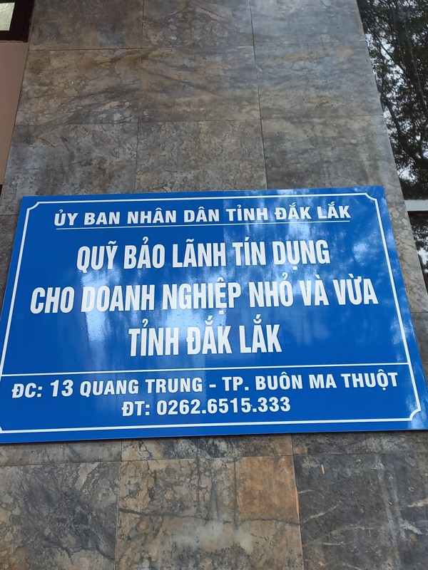 Thông báo về việc tiếp nhận văn bản đến của Quỹ bảo lãnh tín dụng  cho doanh nghiệp nhỏ và vừa tỉnh Đắk Lắk